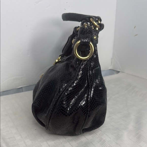 Brahmin Elisa Black Python Hobo in Black - Picture 5 of 10